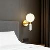 European Modern Minimalist LED Copper Wall Lamp Marble Living Room Dining Room Bar Bedroom Bedside Lamp Decorative Lighting