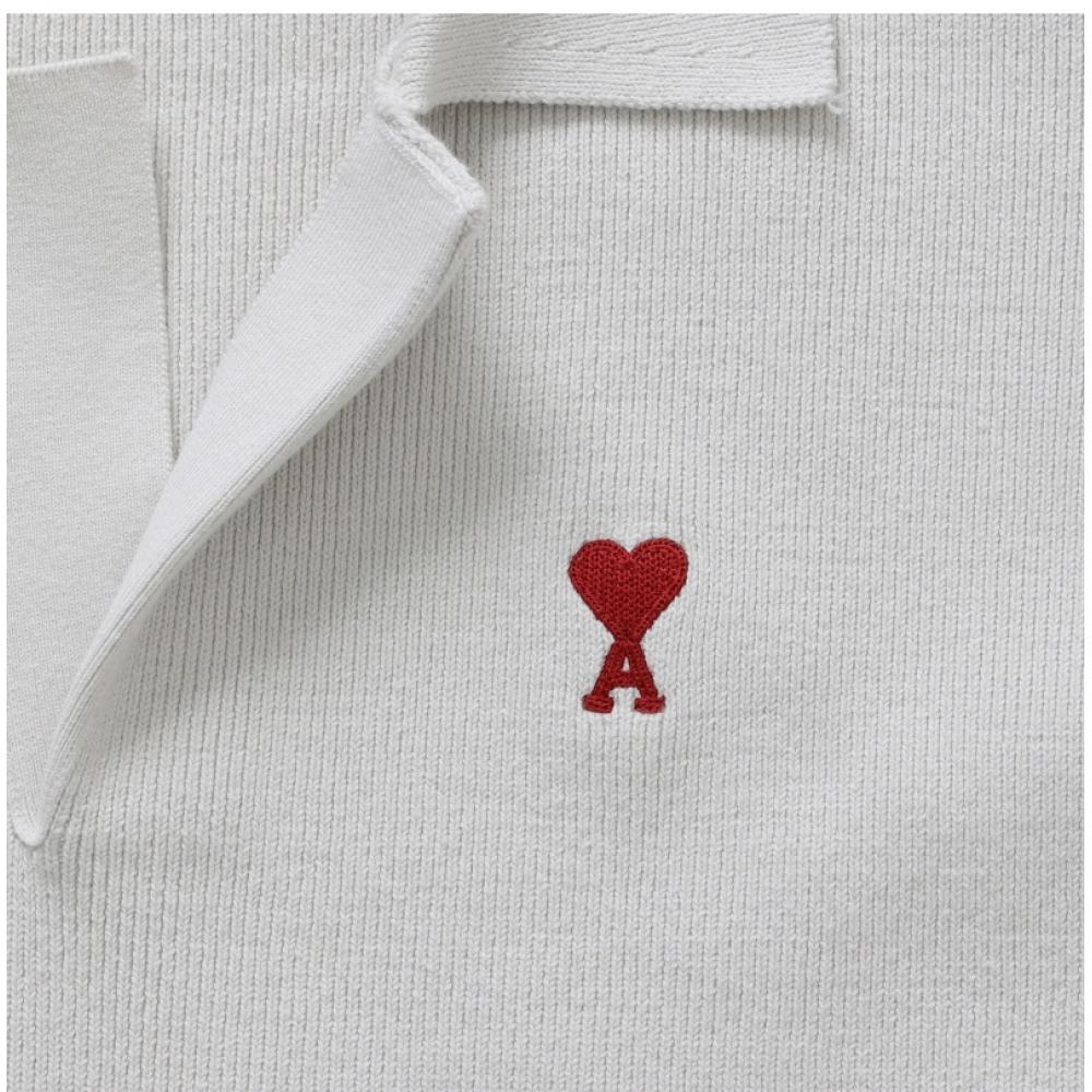 Ami Upl346 Kn0042 193 Ami De Coeur Small Heart Logo Polo Public Knit