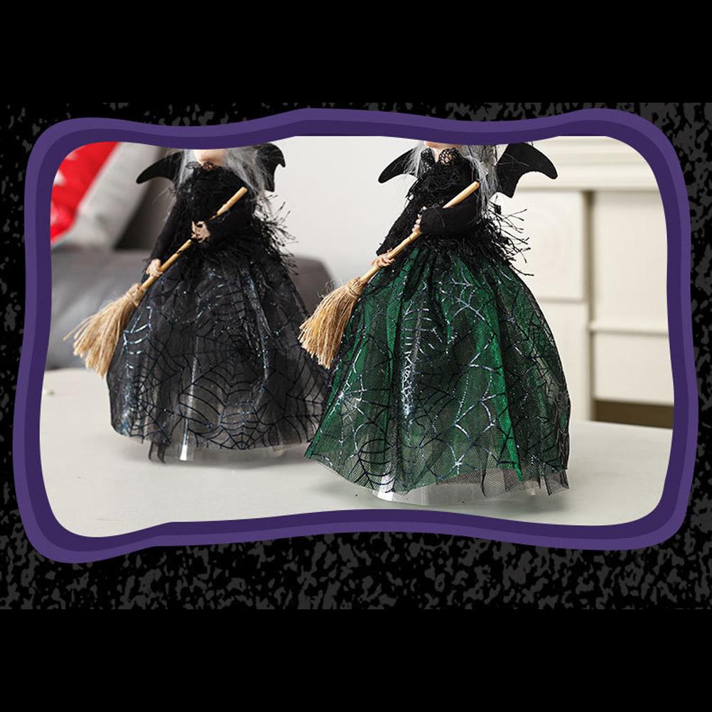 Black Halloween Witch Doll Figure Home Decor Ornament