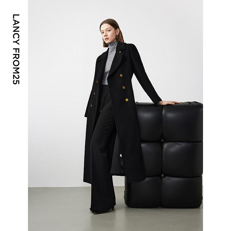 LANGZI Pure Wool Military Style Slim Fit Wool Coat