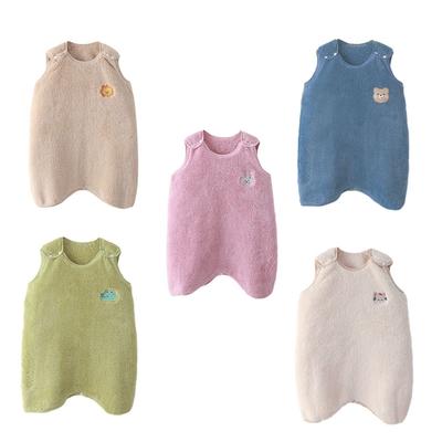 Baby Kinder Fleece Westenstil Nachthemd Ärmelloser Morgenmantel