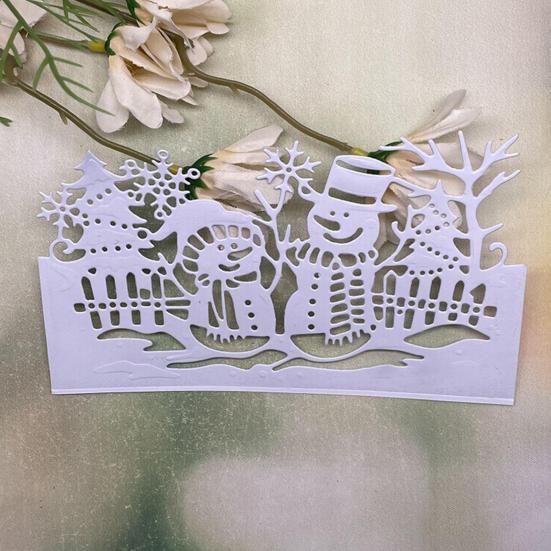 Cutting Template Easy to Use High Hardness Hollow Carbon Steel Christmas Snowman Frame Scrapbook DIY Die for School