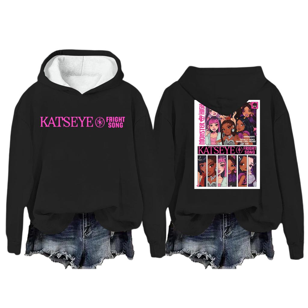 Mote Casual Langermet Løs Trykket Pullover Sport Langermet Hettegenser for Kvinner