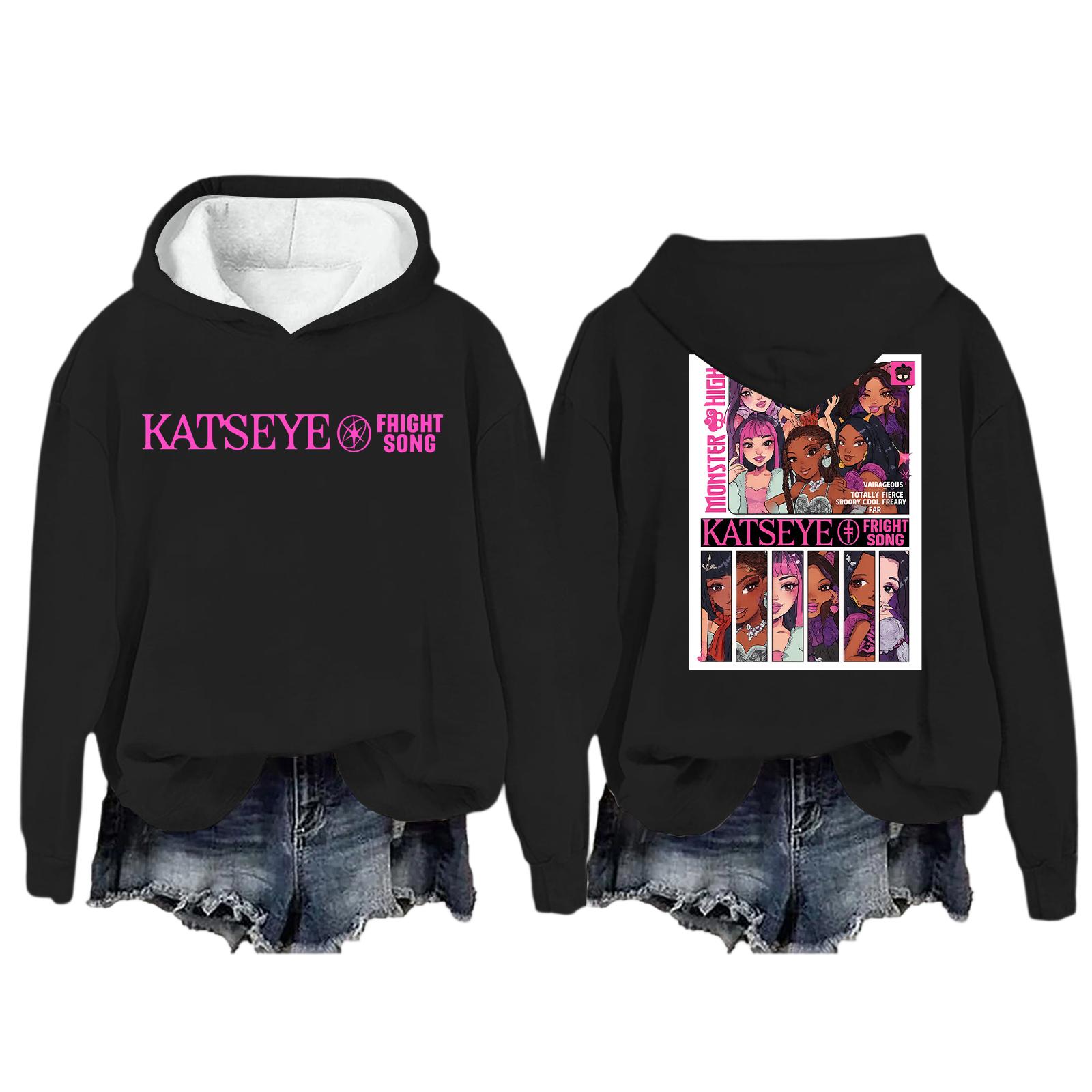 

Женская модная повседневная толстовка с длинным рукавом, свободная, с принтом, спортивная, с длинным рукавом, с капюшоном S чёрный