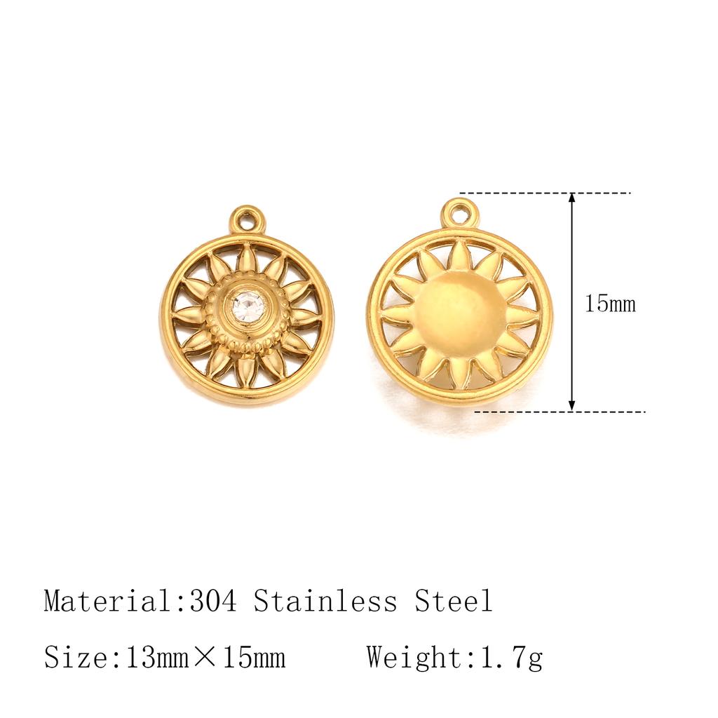 3Pcs Stainless Steel Star/Moon/Sun Charms Rhinestone/Natural Shell Pendant Handmade Necklace Earring DIY Jewelry Making Supplies