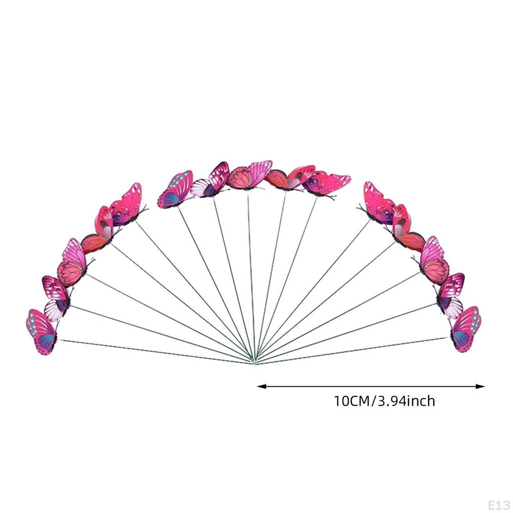 24 -fold Stakes Lawn Decorations Butterfly Outdoor for Party
