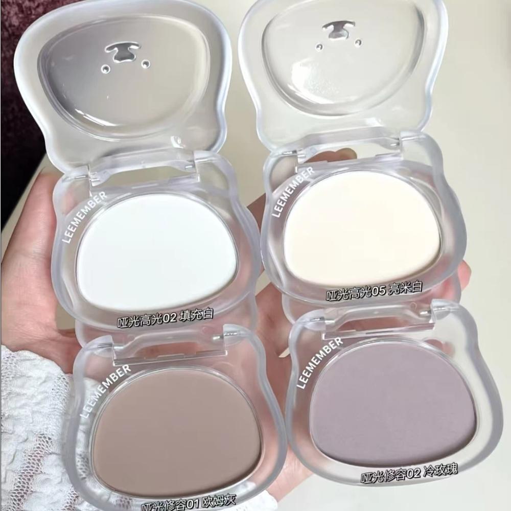 LEEMEMBER Contour Highlighter Powder Matte Fine Powder Long Lasting Waterproof Oil Control Natural Face Bronzer Brighten Makeup