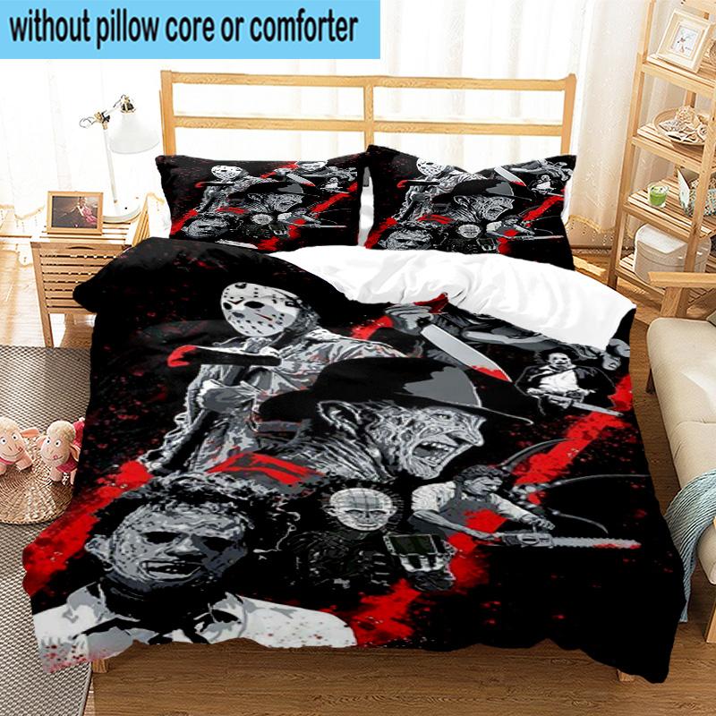 3PCS Halloween Horror Night 3pcs Bedding,Including 3PCS Duvet Cover And 2pcs Pillowcases Perfect for Christmas,Ideal for Bedroom, Dormitory