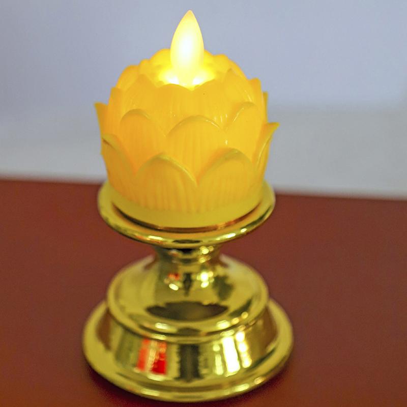 Exquisite Electric Buddha Lotus Light Battery Operated Led Holy Buddha Light Prayer Flicker Led Candle Tea Lamp Home Decoration