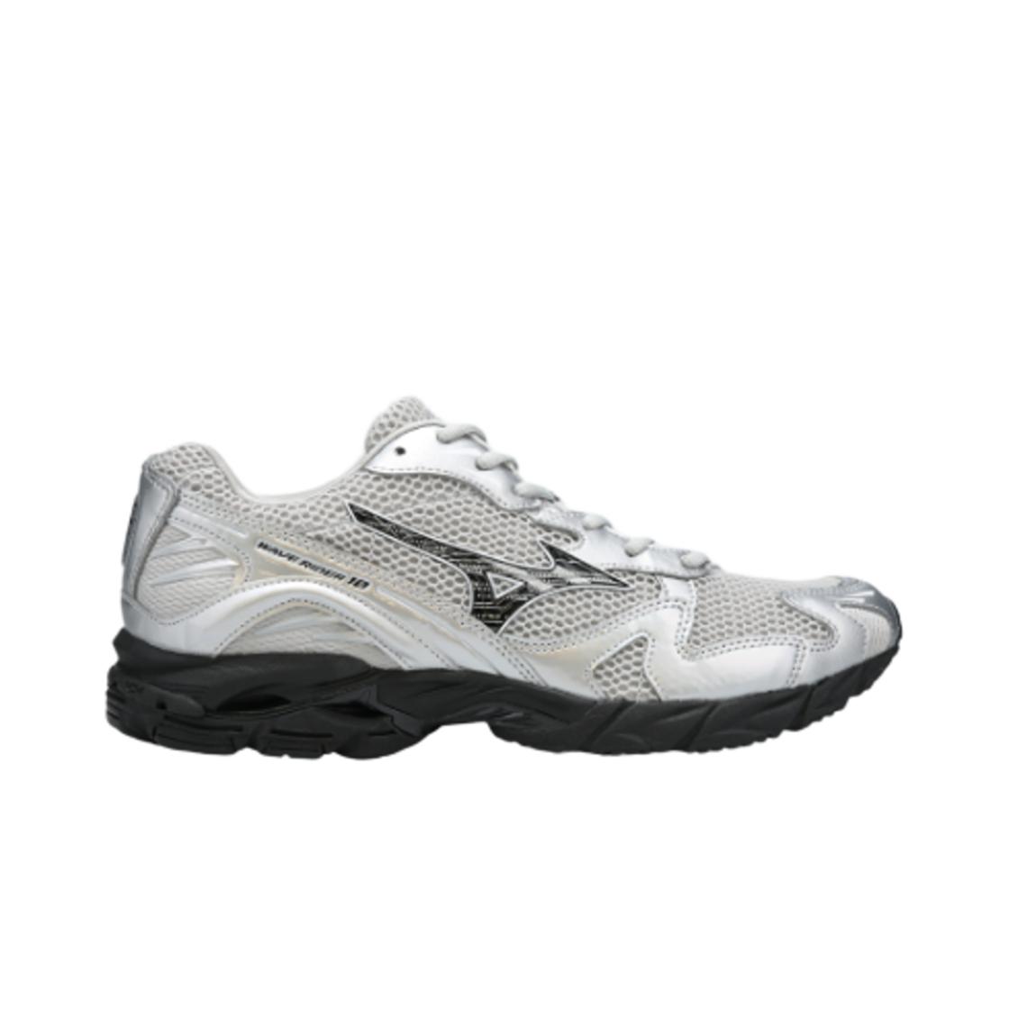 Mizuno Wave Rider 10 Silver Black Unisex Sneakers D1GA243152 38