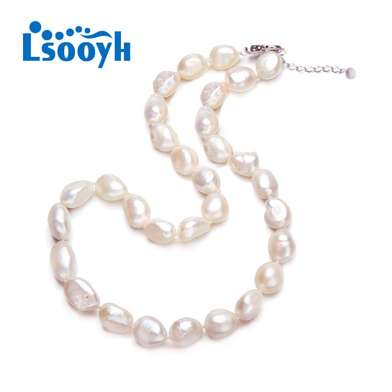 

LSOOYH Богемское барокко Натуральное пресноводное жемчужное ожерелье для женщин Мода Вечеринка Жемчужные украшения
