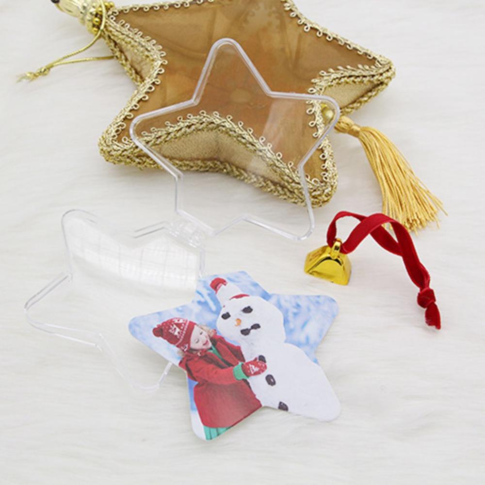 Hanging String Creative Shape Christmas Tree Ornaments Photo Frame Transparent Ball New Year Gifts
