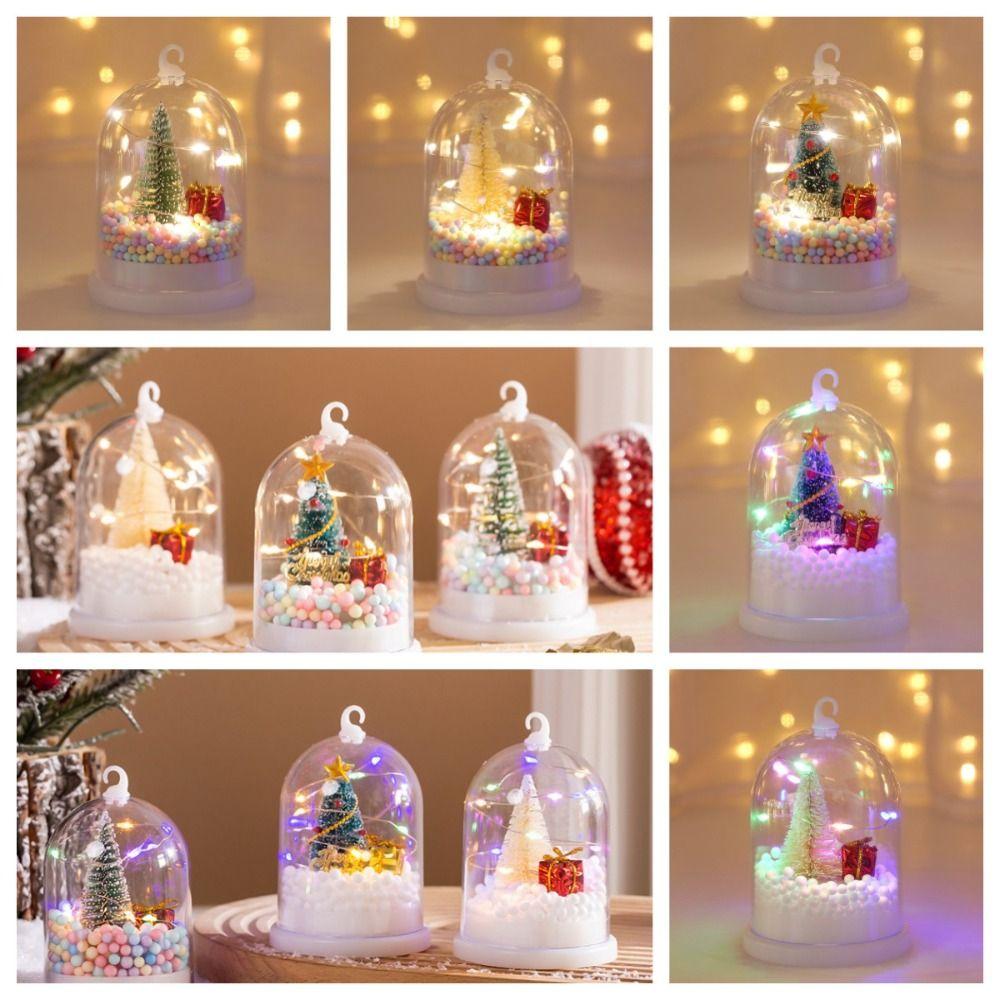 illuminated Christmas Tree Snow Lamp Crystal Ball Xmas Decoration Night Light Scene Decoration