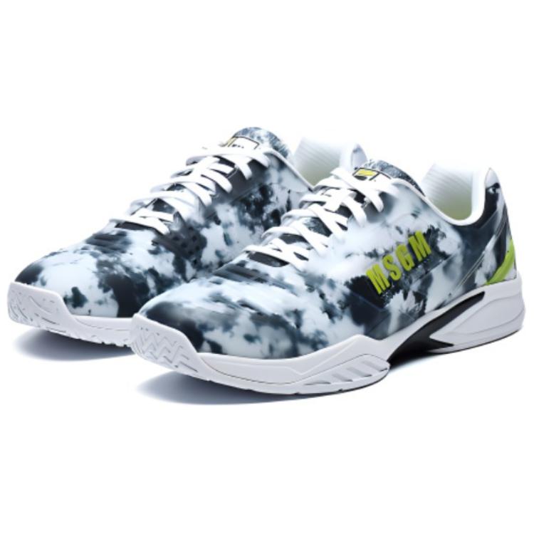 MSGM x FILA Heritage-FHT Tie-Dye Fabric Low-Top Training Running Shoes Men sneaker White Black A12M122302FWB