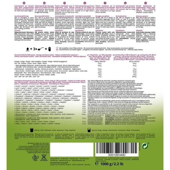 NUTRI-PLUS SHAPE &amp; SHAKE 6K PROTEIN - Poudre de protéines végétaliennes - CHOCOLAT - PROTEINES - 1000g