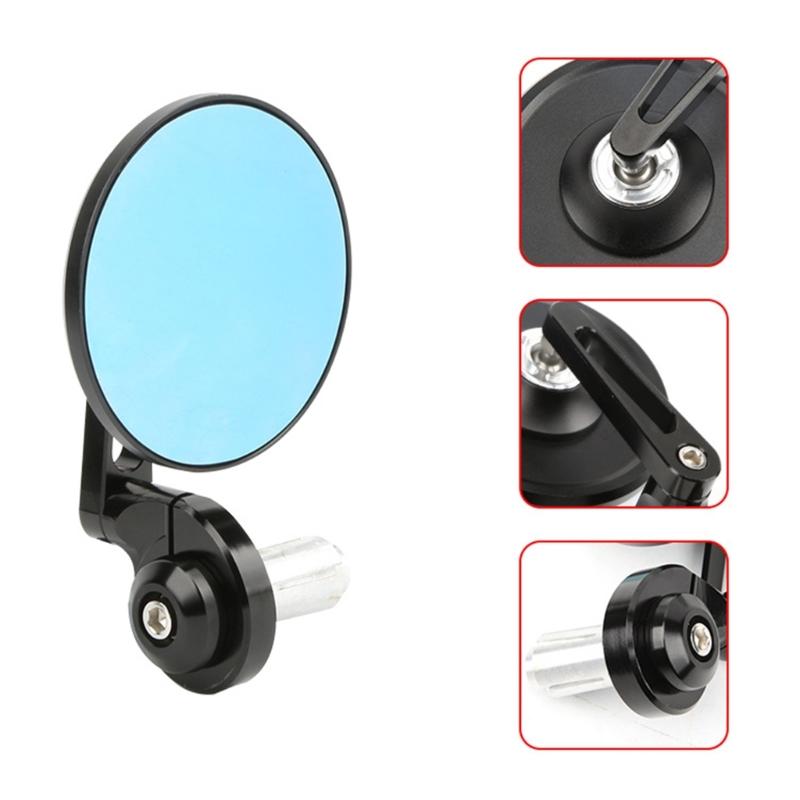 7/8’’ Vintage Motorcycles Handlebar End Mirror Black Round for ATV Scooter Dirt Bike with 22mm 7/8'' Handlebar