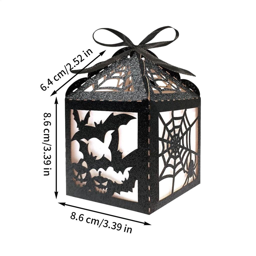 Halloween Boxes Paper Bat Containers Halloween Chocolate Box Party Decor For Snacks Gummy Bread Table Shelf Kitchen Mantel Bar