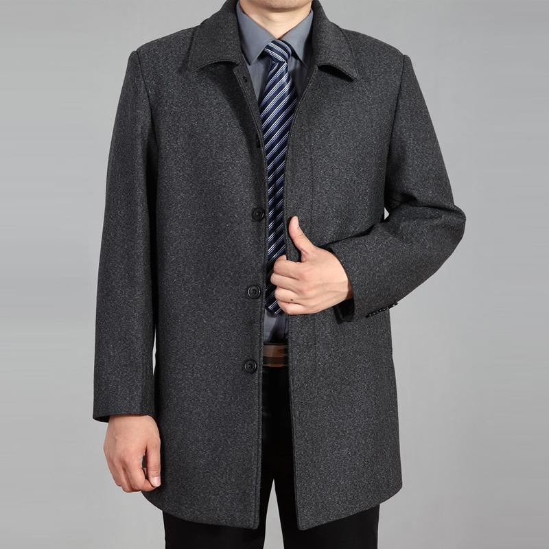 Men Wool Coat Autumn Winter Wool Overcoat Woolen Jacket Male Pea Coat Plus Size 7XL