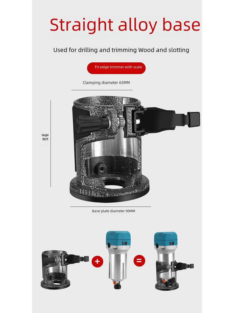 Adjustable Metal-and-Plastic Trimmer Base Cover with Transparent Top and Lifting Lock Accessories
