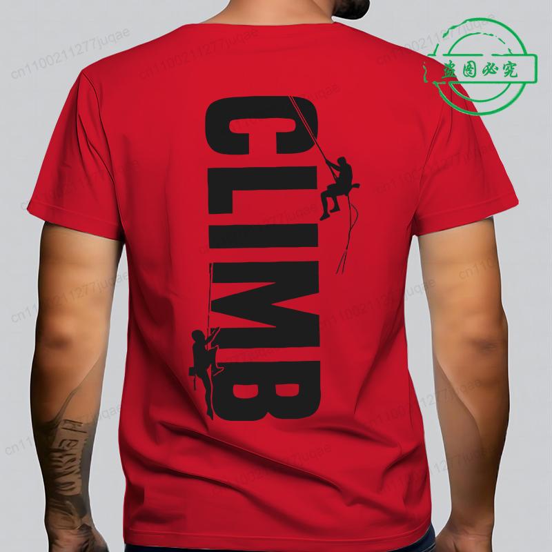 New Fashion Mens Summer TShirts Mens Climb Rock Climbing Bouldering Vintage Vertical Climber T Shirt Rock Climbing Tee Tops