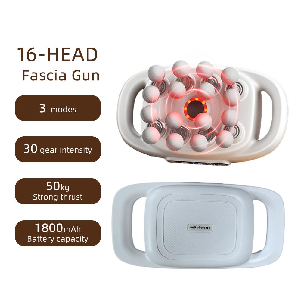 16-Head Fascia Gun High-Frequency Vibration Body Massage Gun Waist and Back  Massager Neck Shoulder Massager Muscle Masajeador