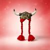 Viking Horned Helmet with Red Braided Wig - Halloween Cosplay Party Accessory