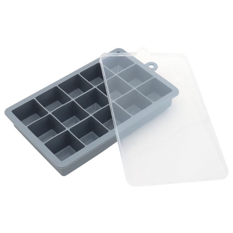 Silicone Ice Cube Tray with Lid - 15 & 24-Grid Mold for Drinks