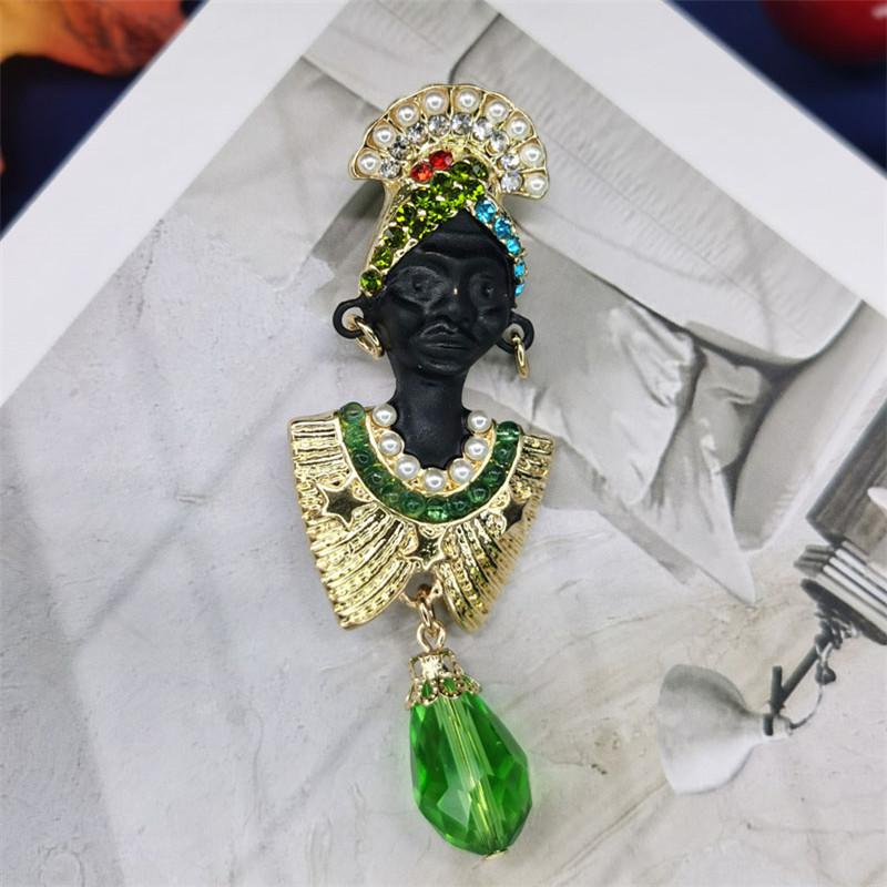 Vintage Antique-Style Gemstone Brooch for Men and Women - Party Dress Accessory