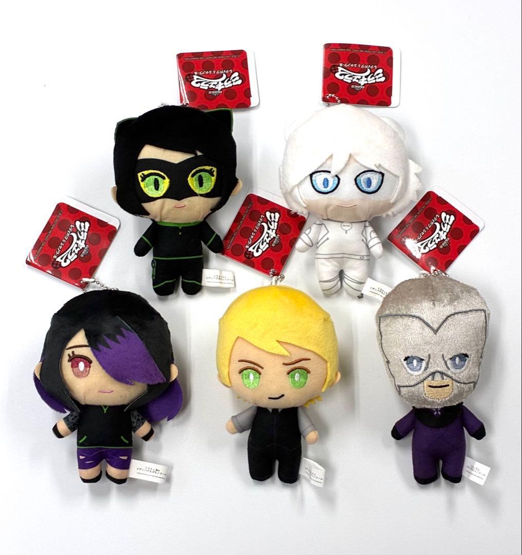 Miraculous Ladybug Chat Noir Deformed Plush Mascot vol.3 Set 5 Japan 13cm