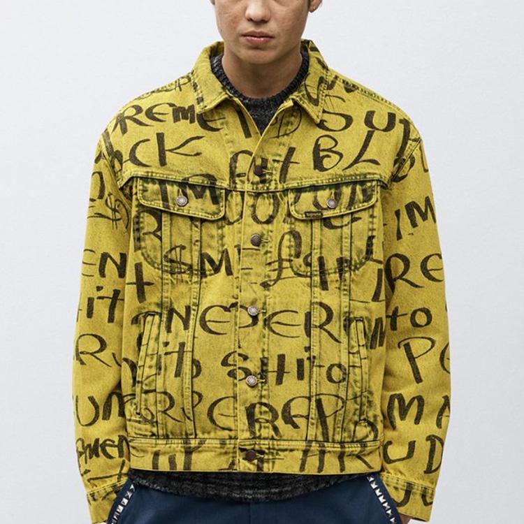 Supreme Black Ark Denim Trucker Jacket 'Yellow Black' Men's SUP-FW20-202