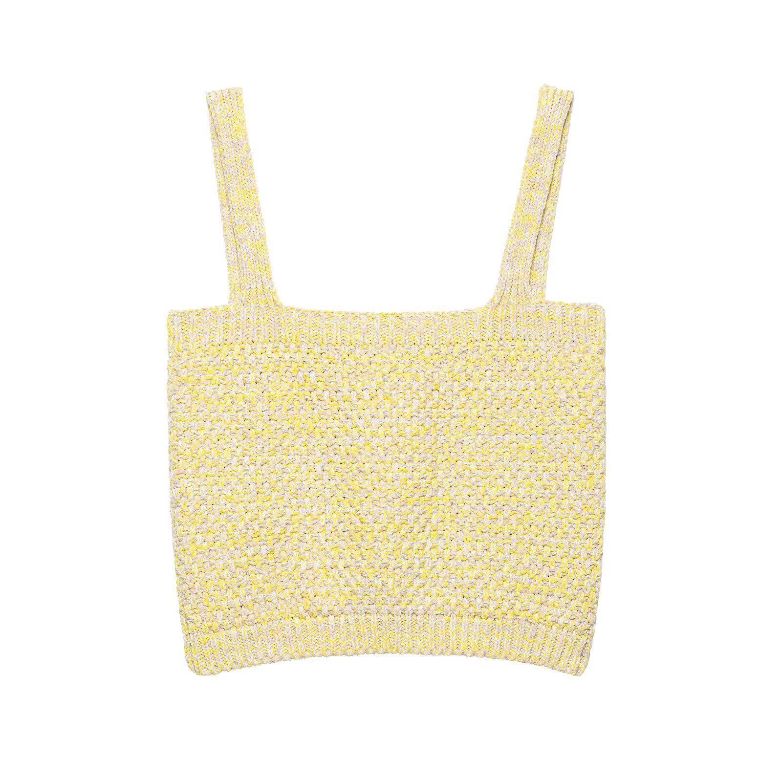 

Весна 2025 Женский повседневный вязаный топ в европейском и американском стиле L жёлтый