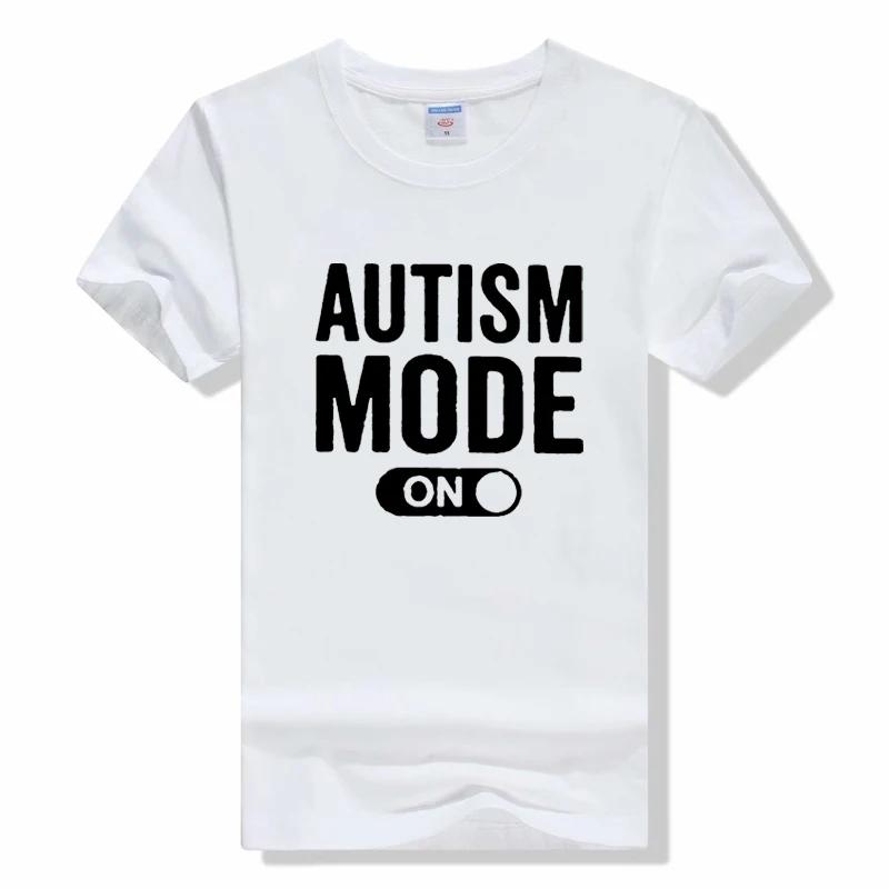

Funny Made Best Autism Mode On T Shirts Man Sunlight cotton Tee Shirts For Men Pop Top Short sleeve L