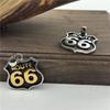 Route 66 Motorfietsen Ketting 316L Roestvrij Staal Sieraden Punk Biker Gouden Polijsting Mannen Hanger