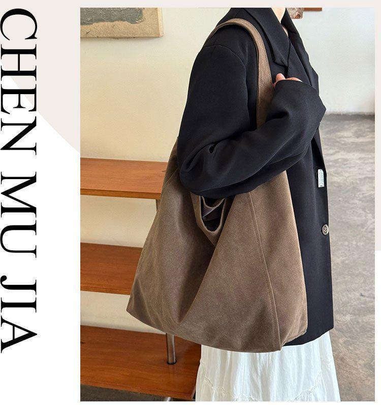 Korean Leopard Print Corduroy Tote: Women's Autumn/Winter Large Capacity Shoulder and Underarm Bag for Work and Commute