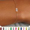 Square Zircon Gold Plated Bracelet Sparkling Minimalist Bracelet Fashion Birthstone Bracelet  Daily