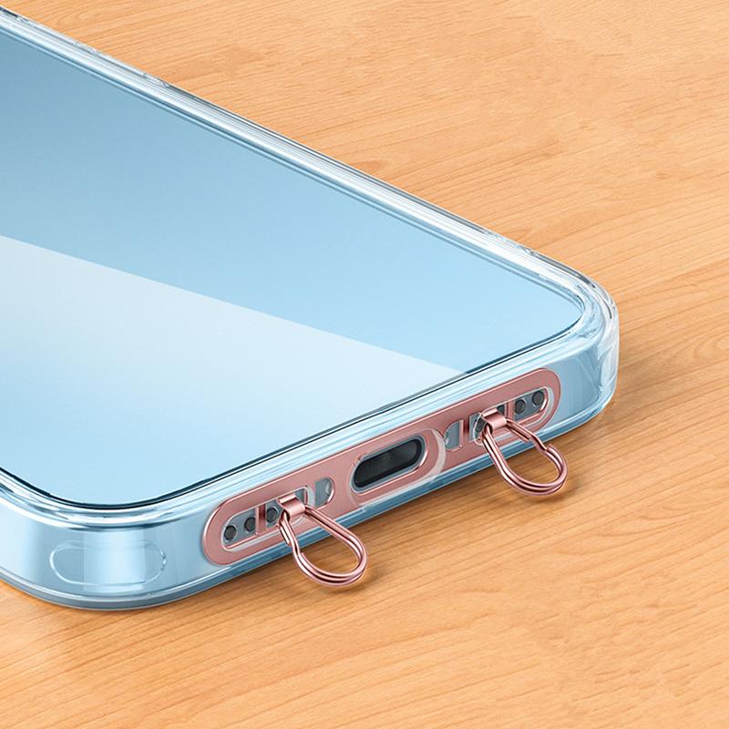 Ultra Thin Metal Mobile Phone Lanyard Patch Stainless Steel Card Anti Lost Hanging Rope Tab Double Buckle Replacement Gasket