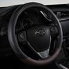 PU Leather Contrast Colour Car Steering Wheel Cover  Sweat Absorbent, Wear Resistant and Non-slip, Universal In All Seasons