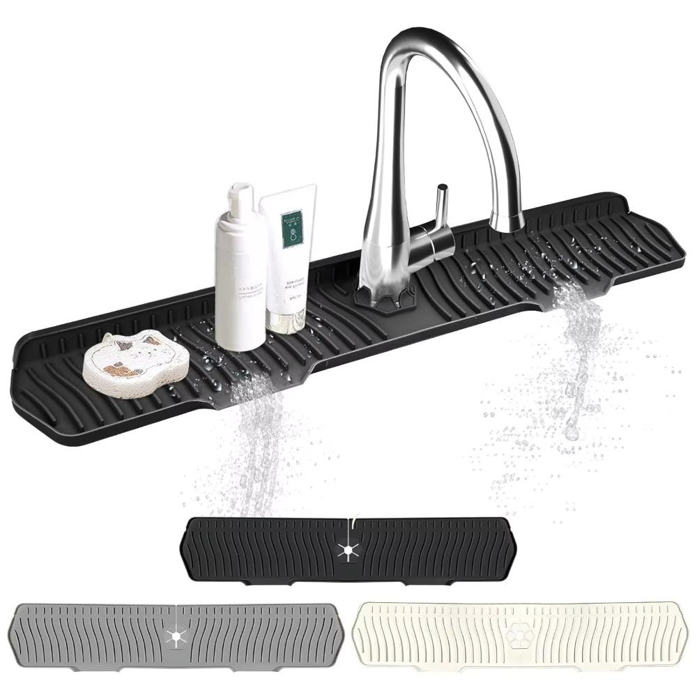 Non-Slip Sink Faucet Mat Anti-Splash Faucet Drain Pad Durable Kitchen Silicone Faucet Mat  Bathroom