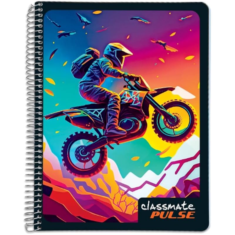 Classmate Pulse Spiral Notebook - 240 mm x 180 mm, Soft Cover, 180 Pages, Unruled