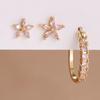 3PCS Stainless Steel Zircon Cartilage Flower Piercing Ear Stud Earring For Women Helix Tragus Engagement Birthday Jewelry Gift
