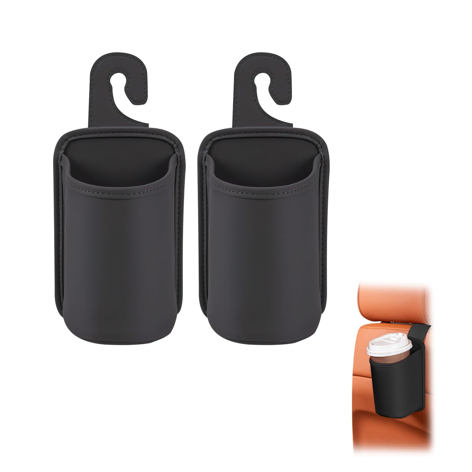 

Frenland-Shop Drink Holder, Set of 2, Car, Seat Pocket, Cup Box, Back Seat, Accessory чёрный