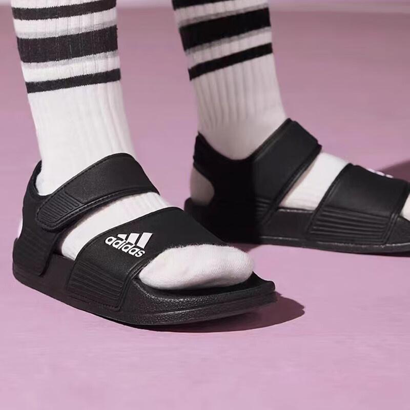 (GS) adidas Adilette Sandal 'Black White' Kids' GW0344