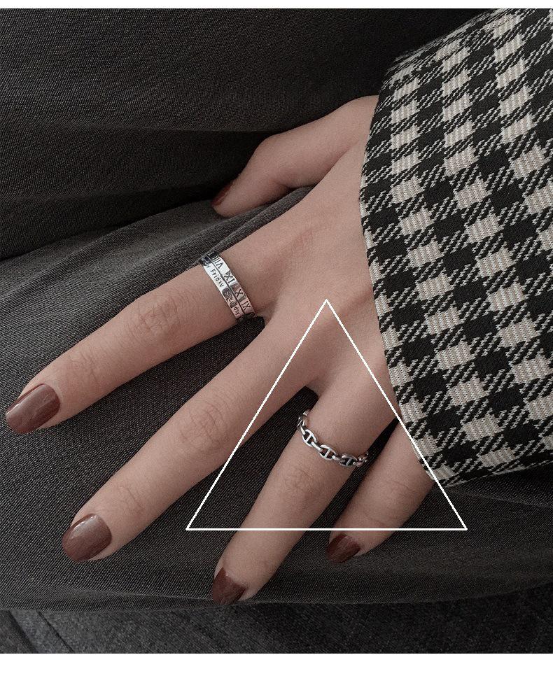 Korean-Style S925 Sterling Silver Ring - Simple, Retro, Trendy Index Finger Ring for Women
