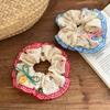 Lace Check Bow Hair Ring Female Cute Sweet Balls Scrunchie Vintage Gentle Hair Accessories