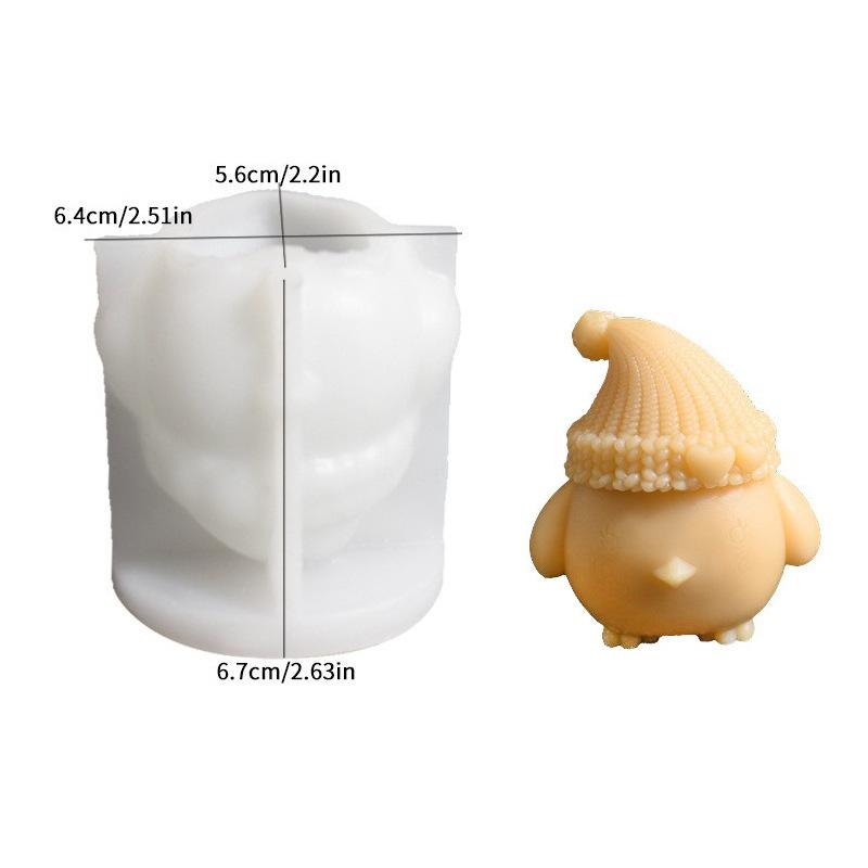 

1pc 3D Silicone Mold Cute Cartoon Chick Design Animal Theme, Handmade Soap Crafting for DIY Aromatherapy Candles, Soap, and Gypsum Crafts белый