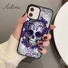 Mexican Skull Flower Phone Case for iPhone 11 12 13 14 Pro Max mini X XR XS SE 2020 6S 7 8 Plus Samsung Galaxy S21 S22 shell