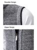 Men's Autumn/Winter Fleece-Lined Knit Sweater Vest with Stand Collar