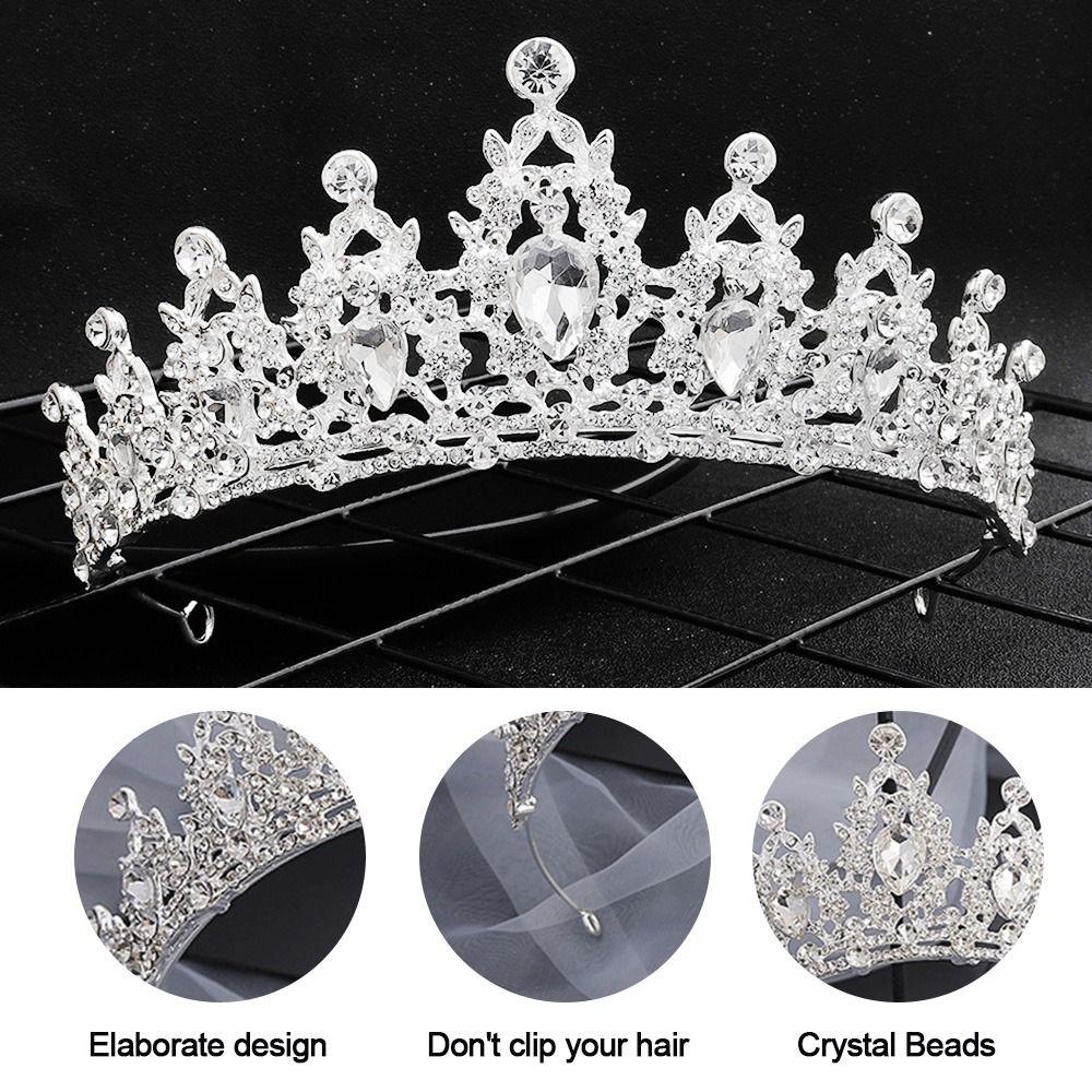 Pearl Tiara Bridal Crystal Hair Ornaments Bridal Hair Accessories Hair Comb Rhinestone Hair Hoop