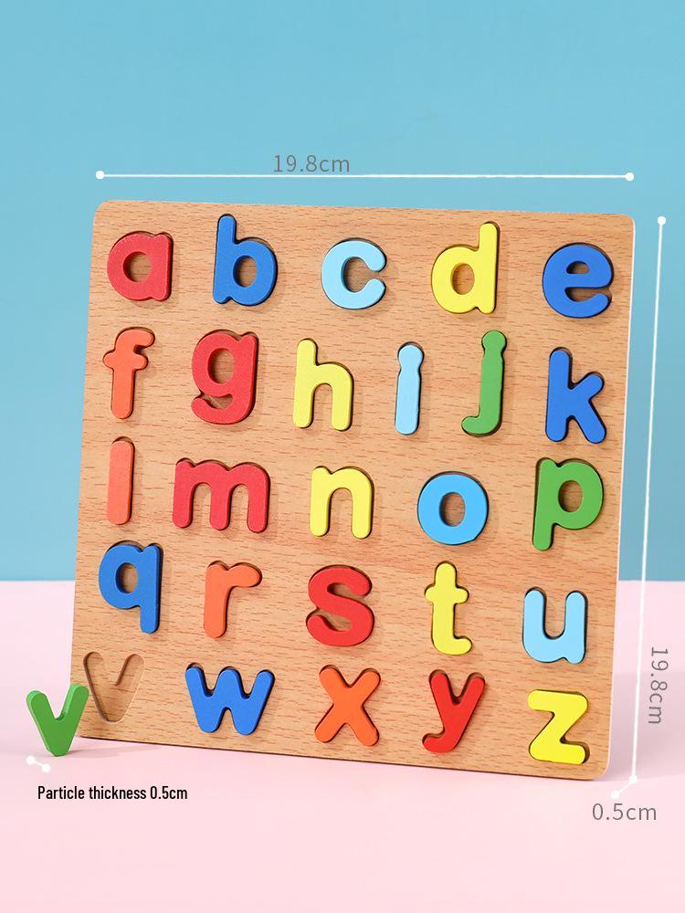 

Building Blocks Puzzle for Number & Letter Recognition, Educational Toys, Hand-Grip Board for Children 2 Years and Up.