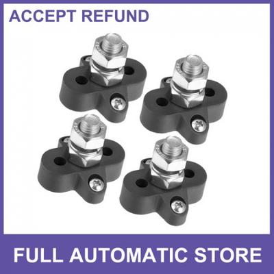 4pcs Bus Bar Junction Block M10 Single Stud Dual Power Ulated Terminal Stud
